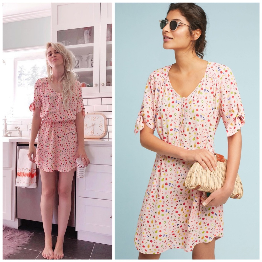 Anthropologie Larke Pink Floral Dress